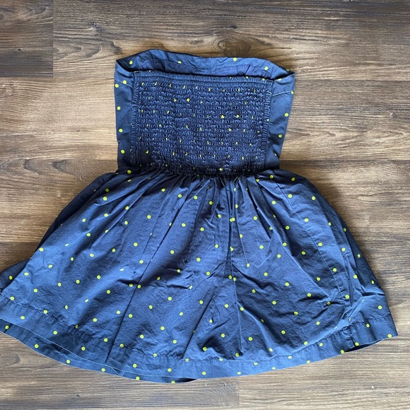 Womens Navy Sweetheart Strapless Dress Polkadots Medium - Abercrombie & Fitch - Picture 2 of 3